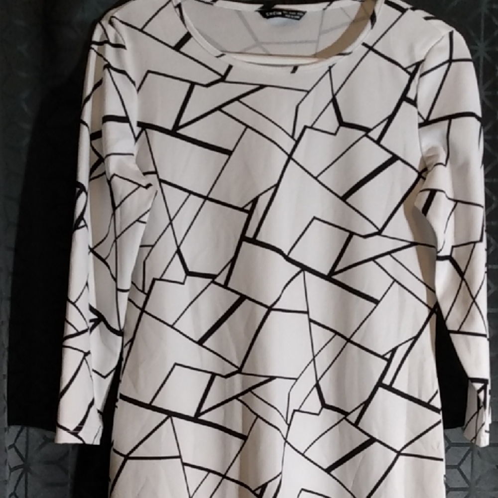 SHEIN Monochrome Geometric Pattern Dress